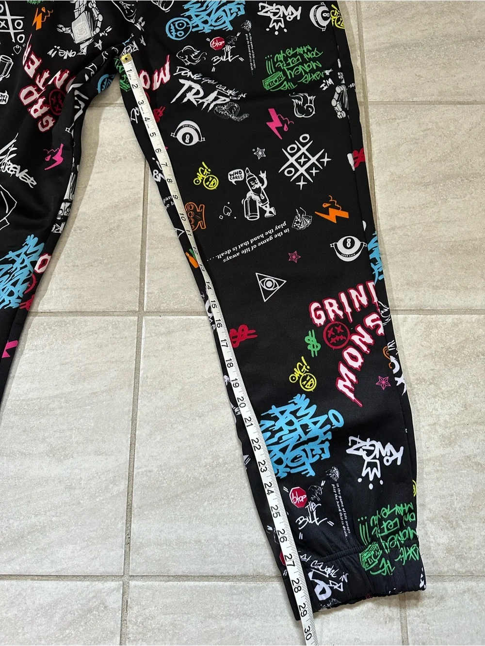 Fresh Prints of Bel Air Drill Clothing Co Novelty Grind Monster Sweatpants Sz XL
